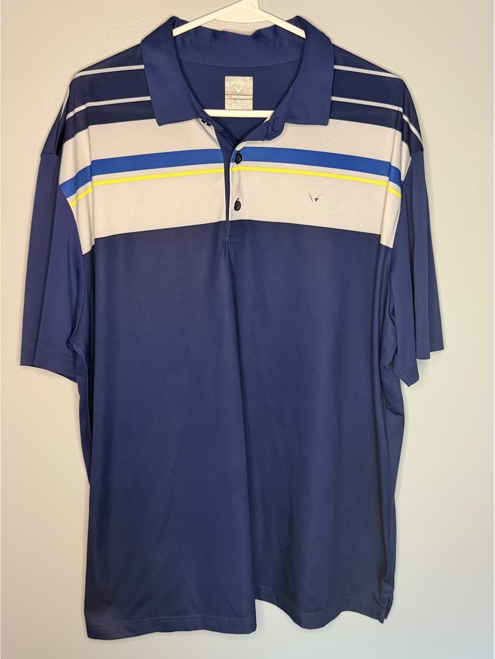 Callaway Opti-Dri Men's Golf Polo Shirt XL Blue Striped